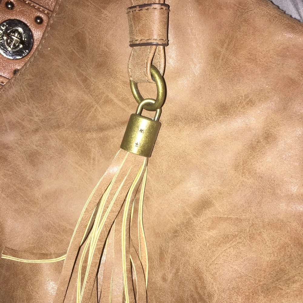 American Eagle Brown Leather Patchwork Bag - image 7